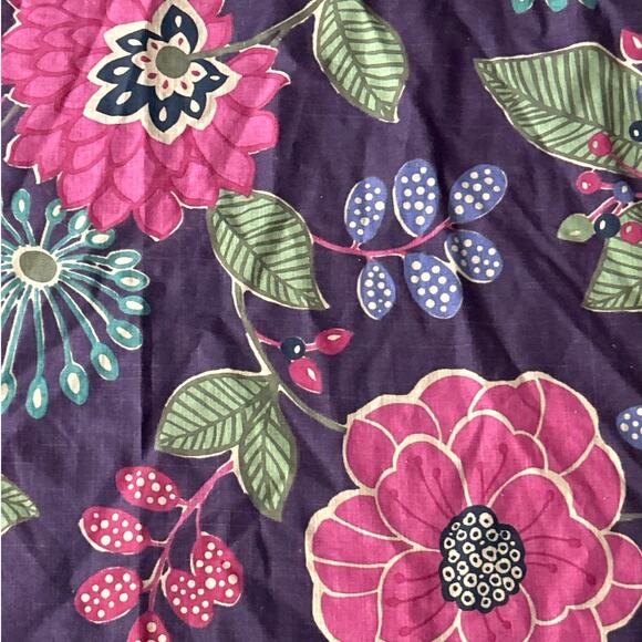 World Market Curtain Panel 48x84 inches Plum Floral Modern Botanicals - Picture 1 of 5